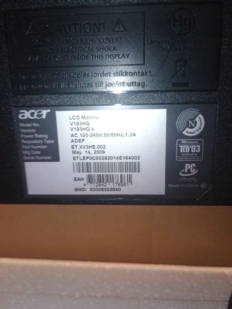 Monitor do komputer Acer V199HQ