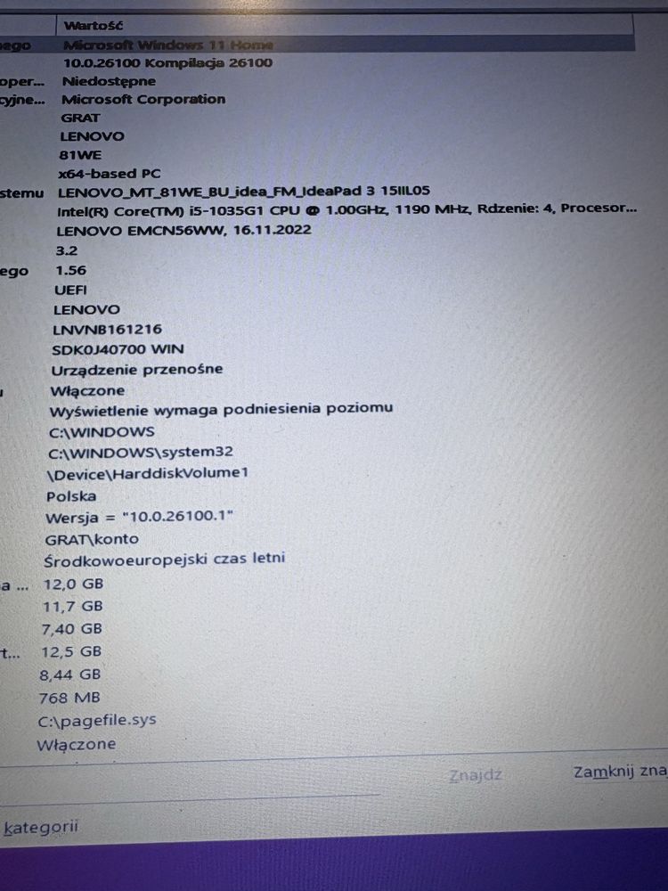 laptop lenovo ideapad 3 15IIL05