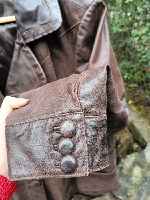 Etam skórzana kurtka z kołnierzem vintage M/L