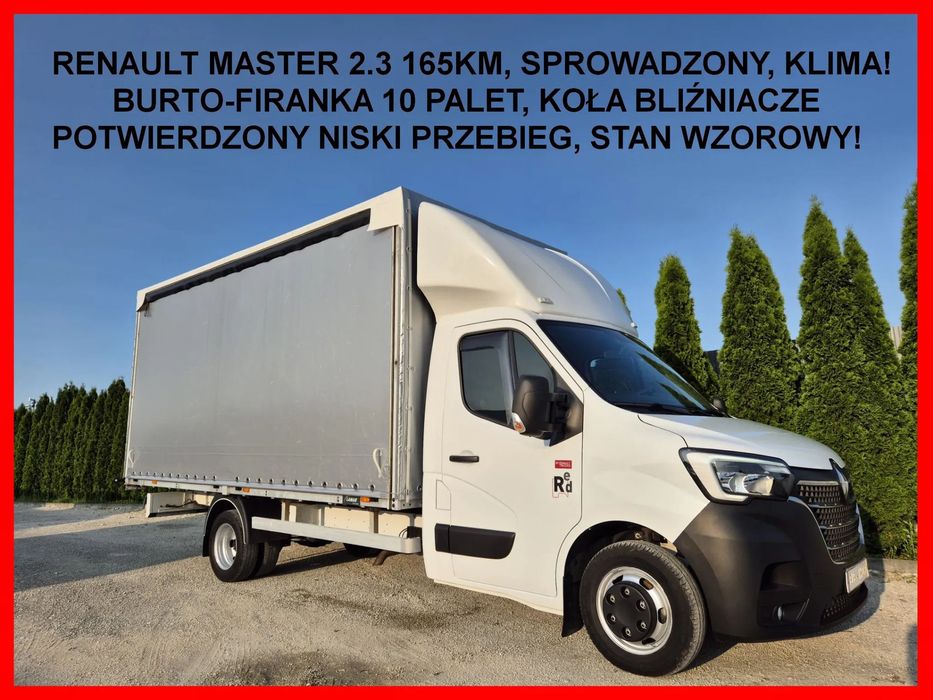 Renault Master 2.3 165KM Burto firanka  Plandeka 10 palet , Skrzyniowy 5m, Klima, Sprowadzony, Idealny!