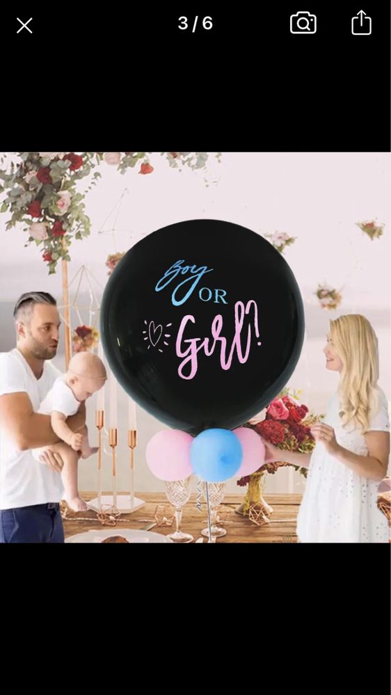 Balon 91 cm z konfetti gender party baby shower