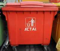 Pojemnik kontener na odpady śmieci  1100 L, Czerwony