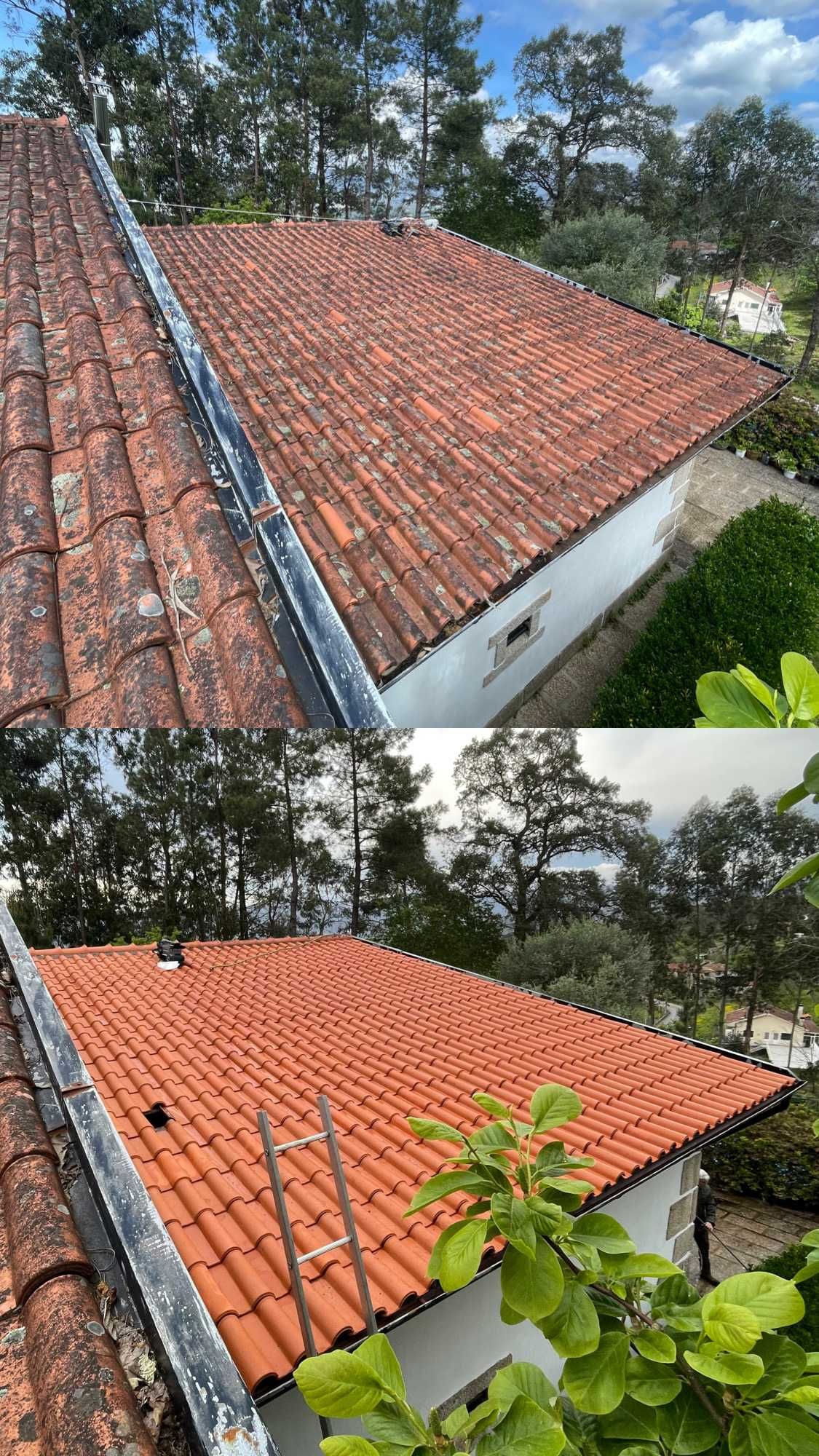 Limpeza de telhados e fachadas