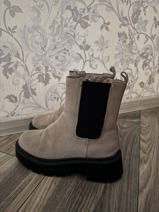 Замшевые челси зимние 36р