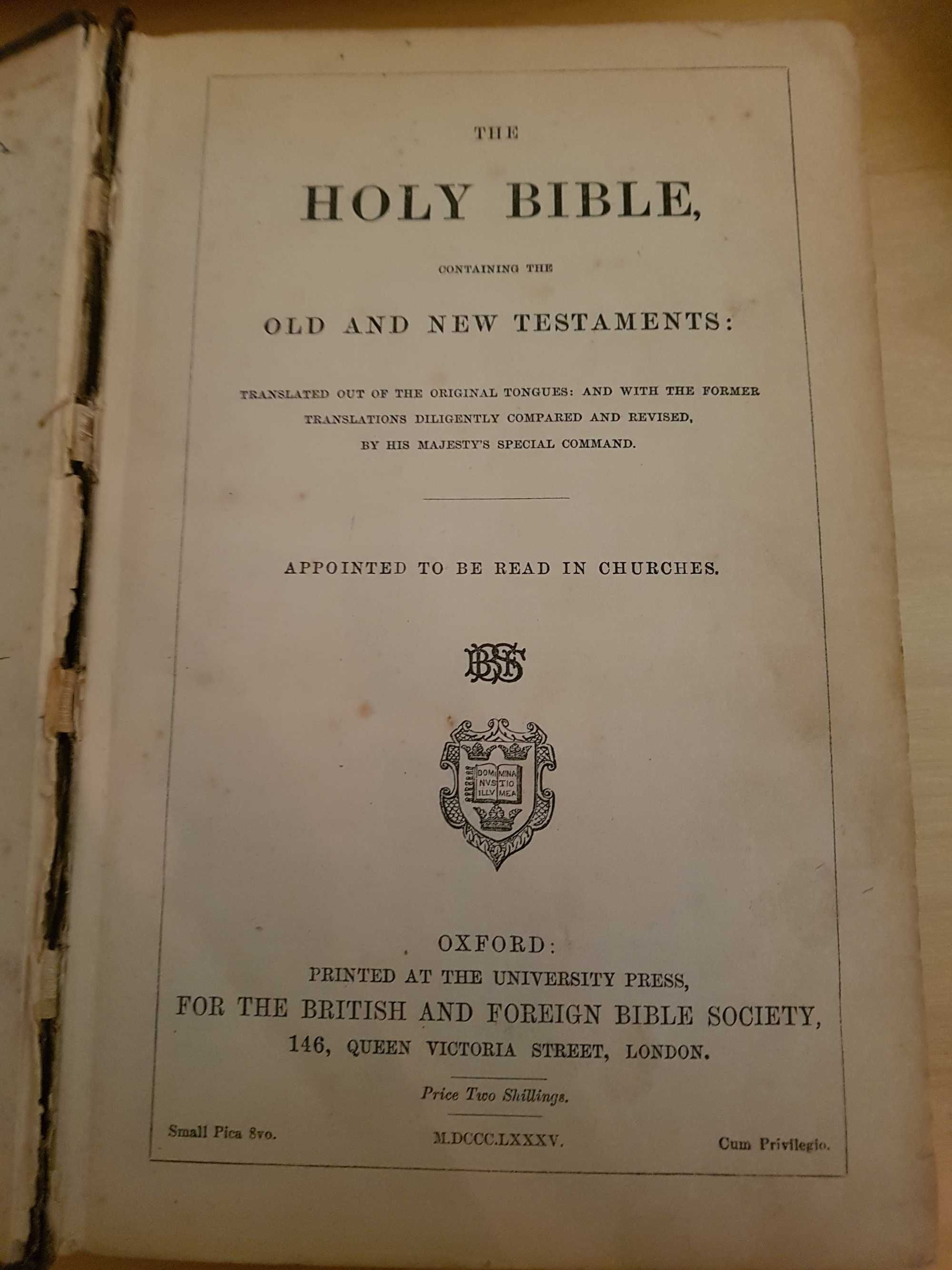 Bíblia Sagrada antiga/coleção ano 1885 Novo e velho testamento