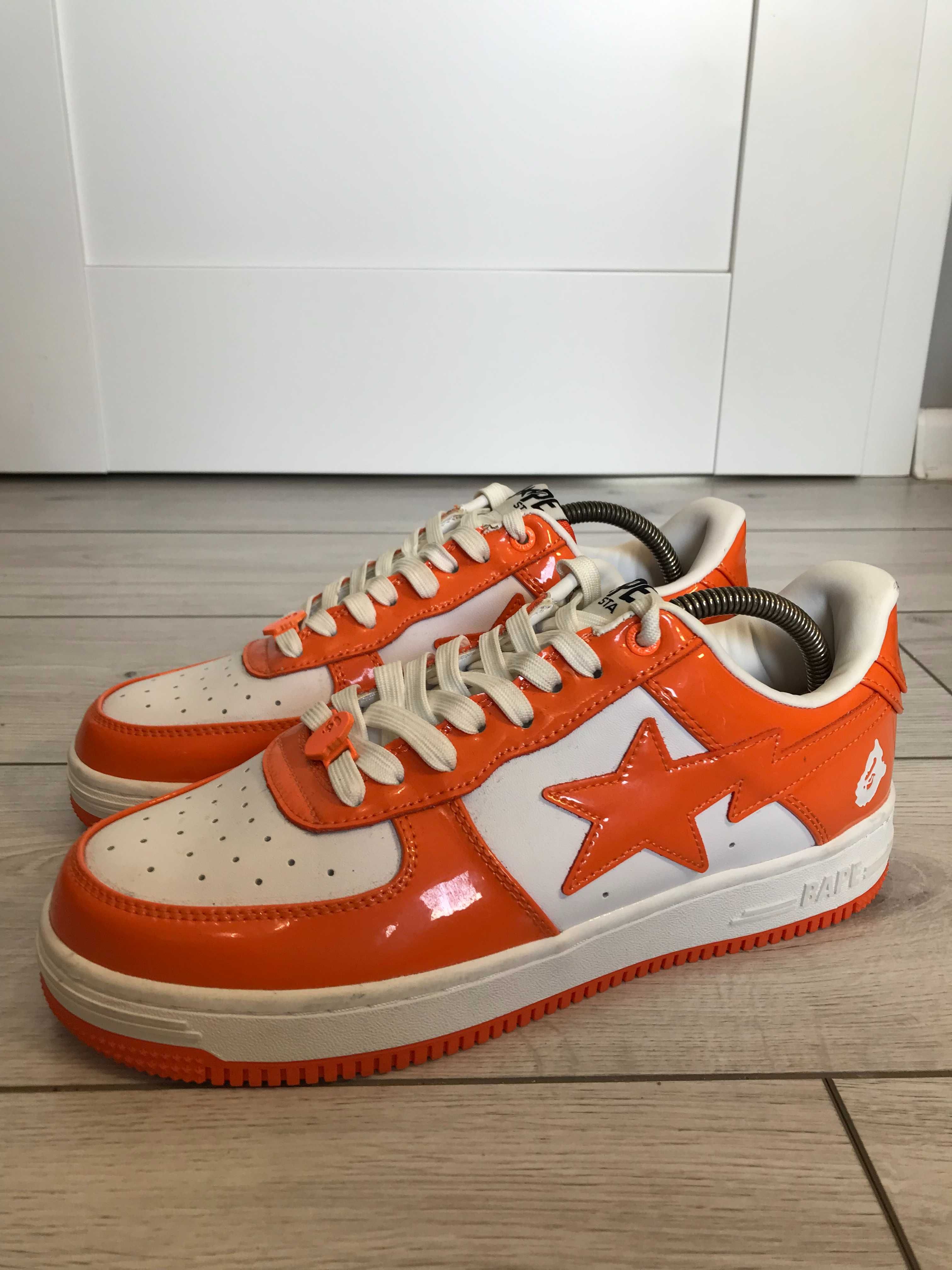 Nowe ! Buty Bape Orange Patent Bapesta rozm. 43,5