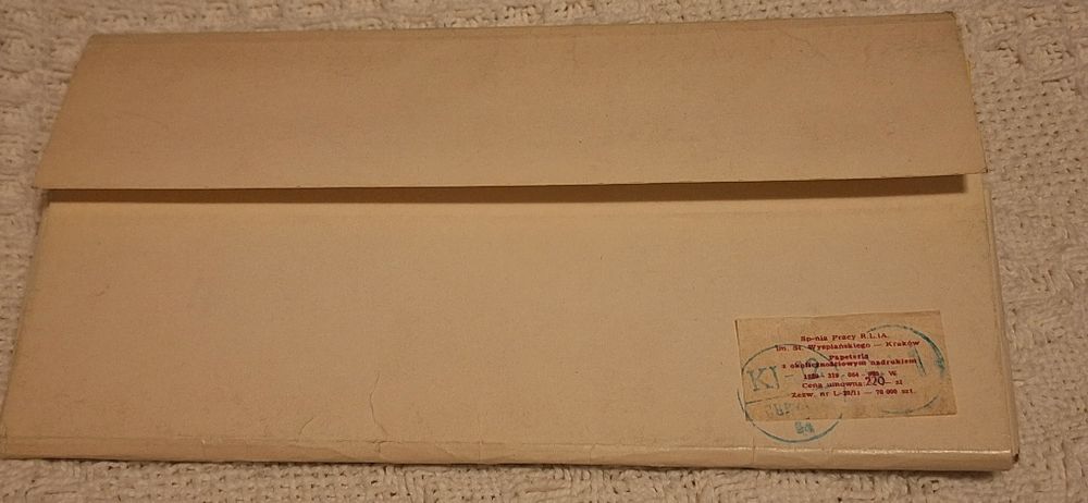 Papeteria z okolicznościowym nadrukiem z lat 80-tych.