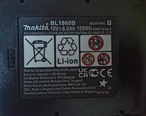 Akumulator Makita 18V 6 Ah