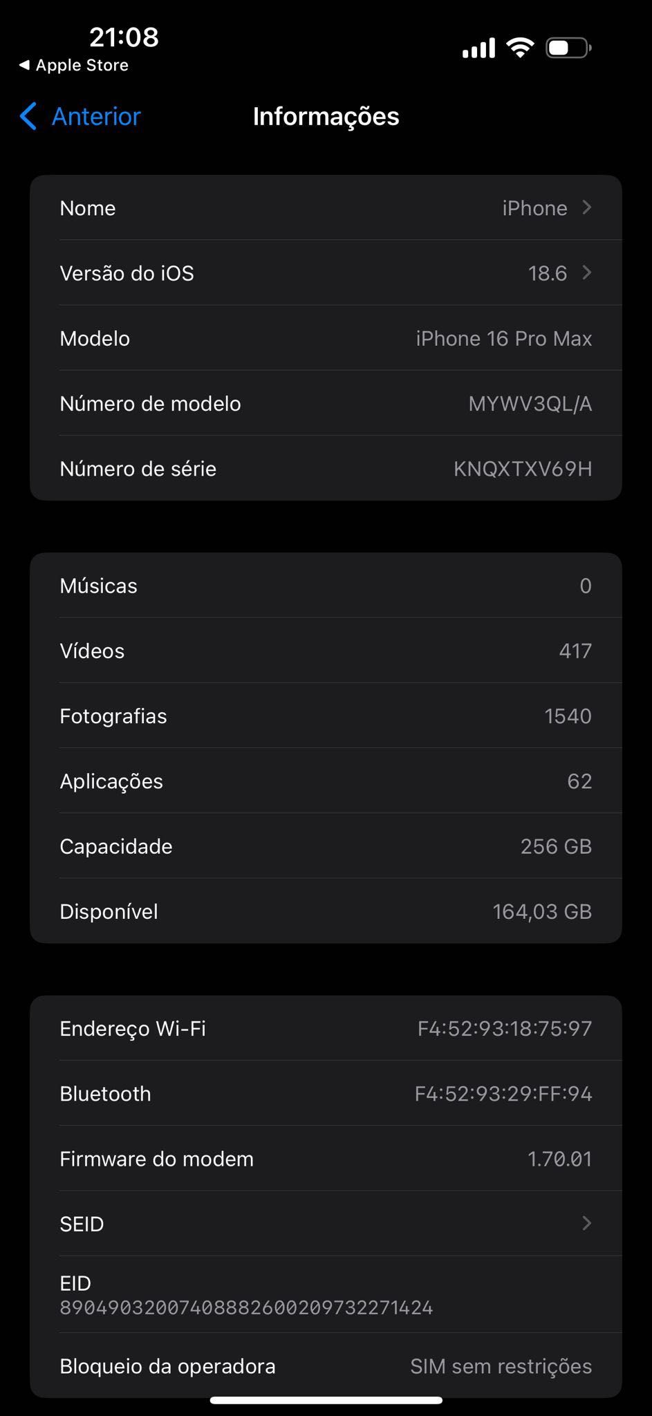 iPhone 16 pro Max.
