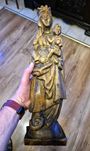 Madonna Matka Boska z Dzieciątkiem Jezus figurka rzeźba vintage