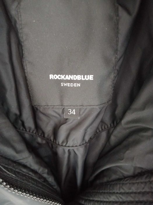Ciepła kurtka Rockandblue roz. 34 puch kaczy naturalne futro
