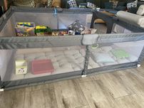 Duzy skladany kojec basen dla dzieci 180x200 szary