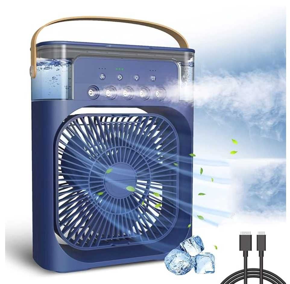 Кондиціонер вентилятор нічник охолоджувач повітря для дому зволожувач