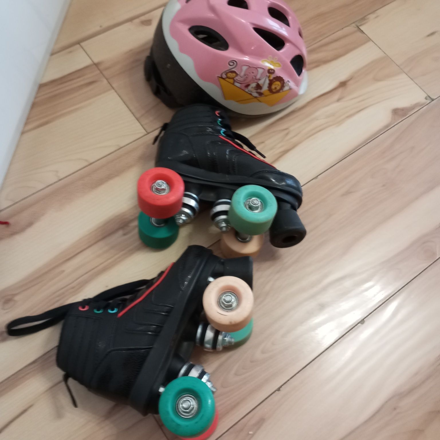 Wrotki +kask dla dzieci Oxelo r.30/19 wysyłka