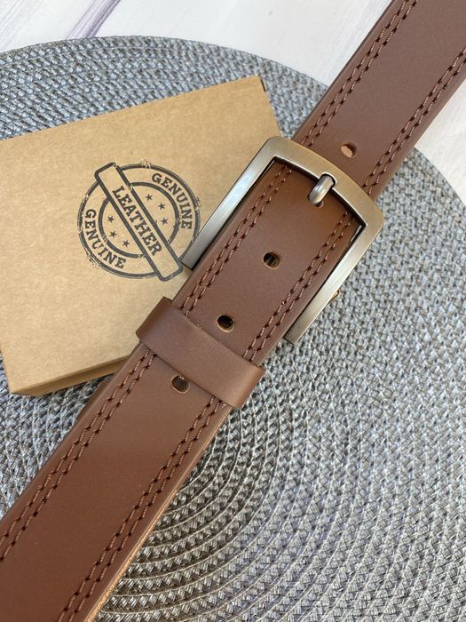 Ремінь пояс чоловічий шкіра шкіряний коричневий / ремень мужской кожа