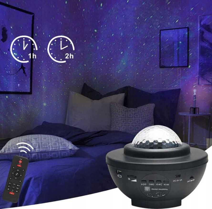 Projektor gwiazd LED rzutnik lampka nocna z głośnikiem