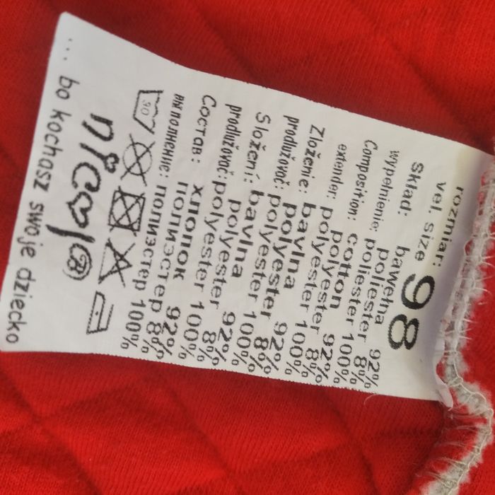 Bezrękawnik dziewczęcy na wzrost 98 cm