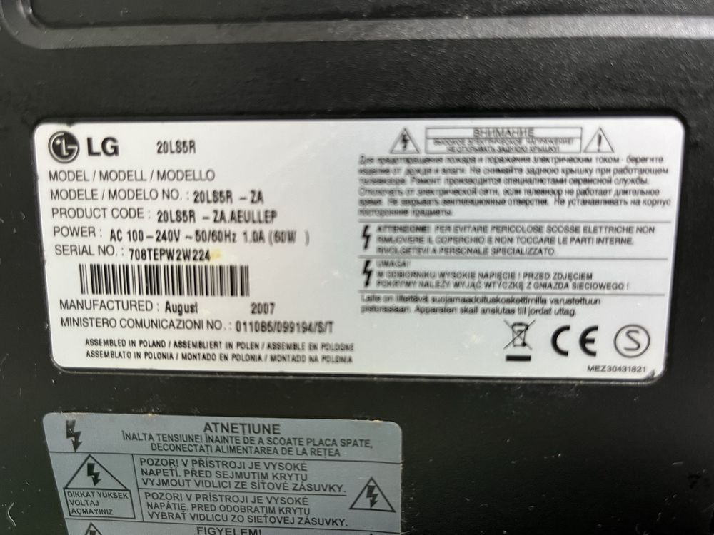Monitor LG 20L85R de 20 polegadas para computador/TV com comando