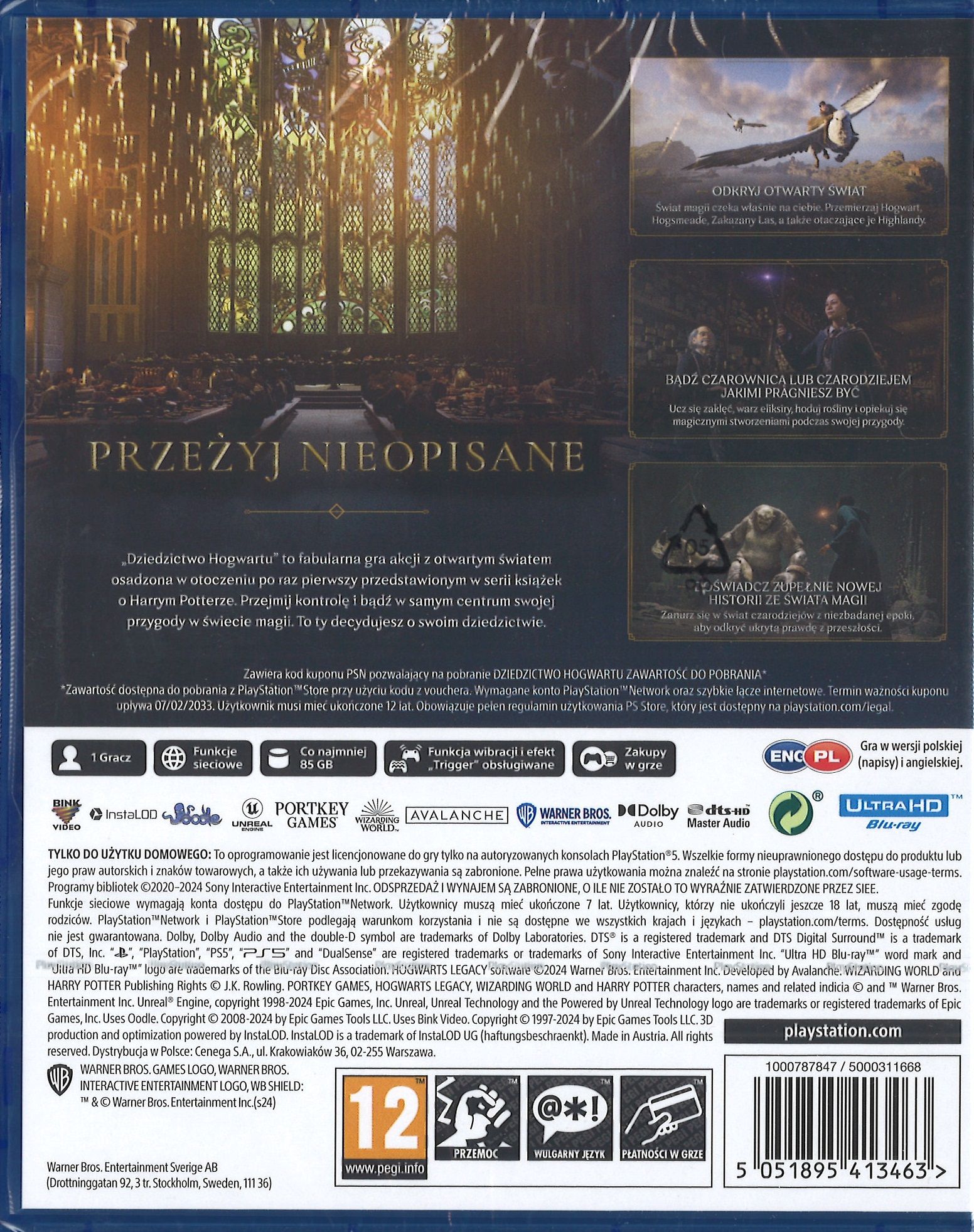 Dziedzictwo Hogwartu PL (PS5) Gra nowa w folii