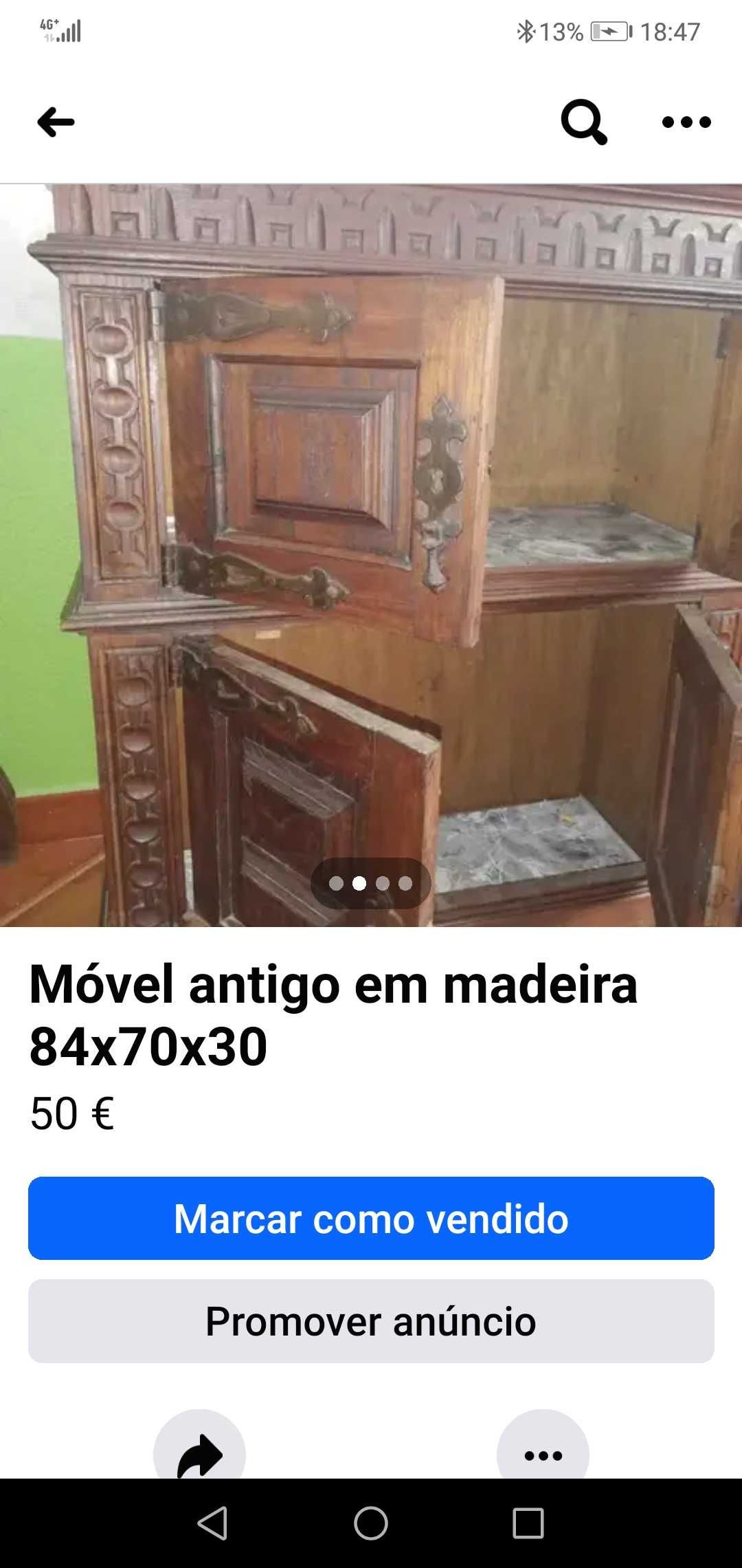 Móvel de decoração antigo usado