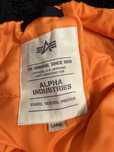 Kurtka Alpha Industries MA-1 ocieplana - kaptur z misiem CZARNA