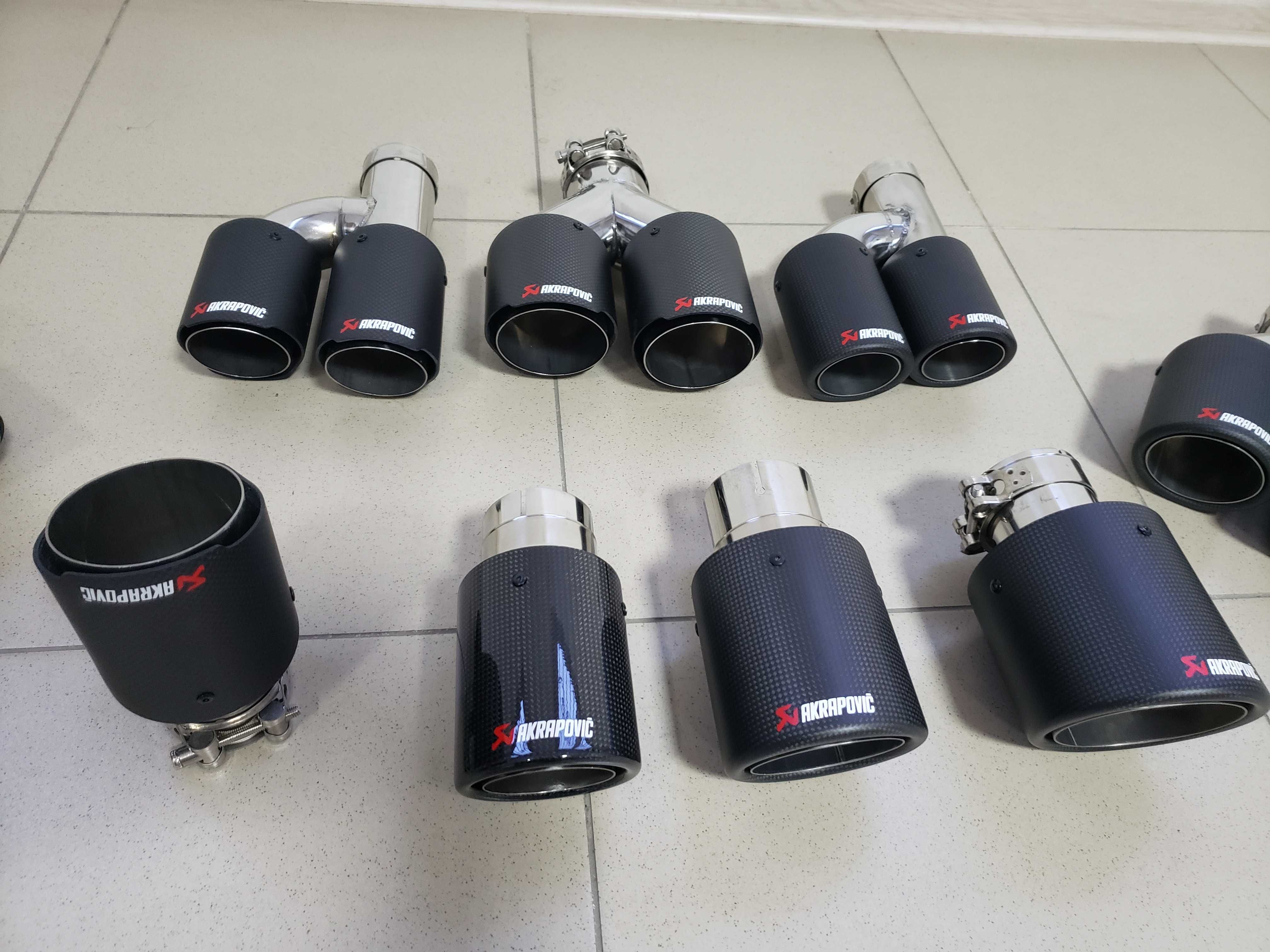 Akrapovic насадки на выхлоп двойные одинарные акрапович карбон трубы