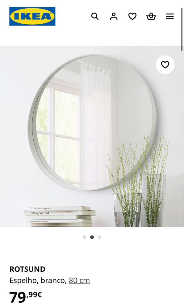 Espelho Branco ROTSUND 80cm IKEA