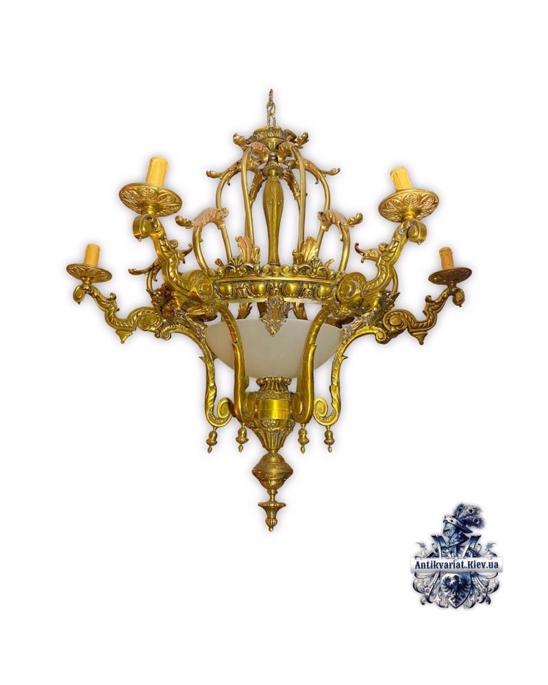 Антикварная бронзовая люстра бронзовый светильник антиквариат Киев Укр