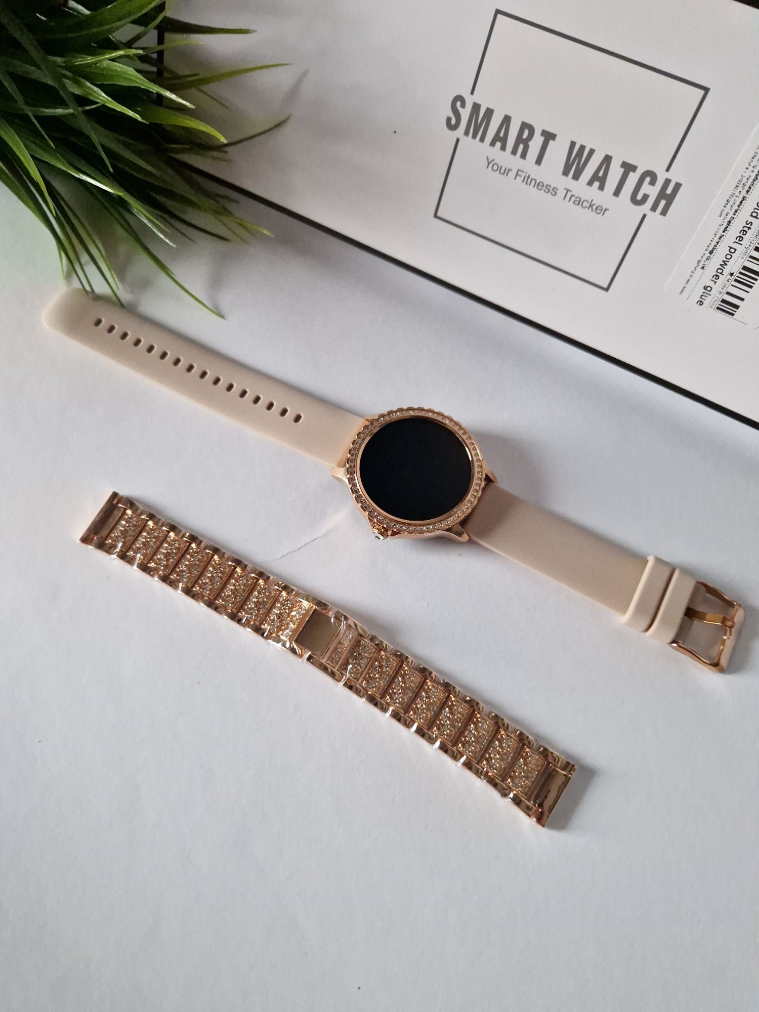 Smartwatch okrągły, komplet