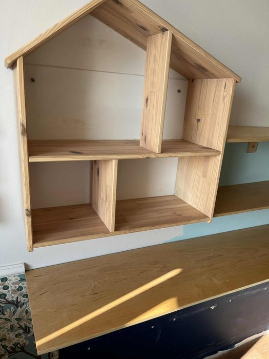 3 Półki ze sklejki że wspornikami pojemne pod domek Flisat Ikea