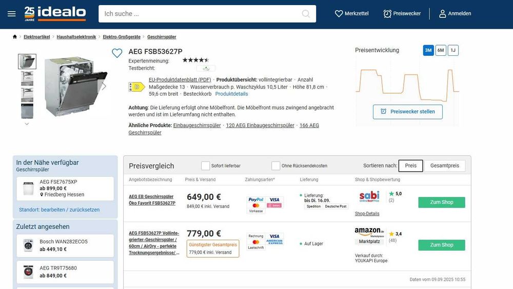 Zmywarka do zabudowy AEG FSK53627P | seria 6000 | 60cm | 13kpl |gw6mcy