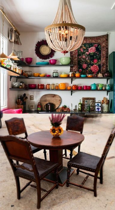 Stół okrągły z krzesłami