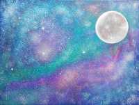 Obraz galaktyka niebo ręcznie malowany 30x40 farby akrylowe