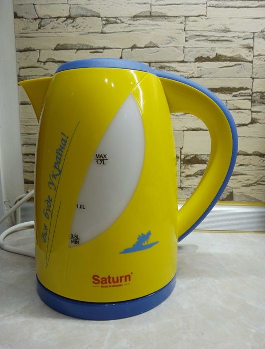 Новий Електричний чайник Saturn ST-EK8437U жовто-блакитний
