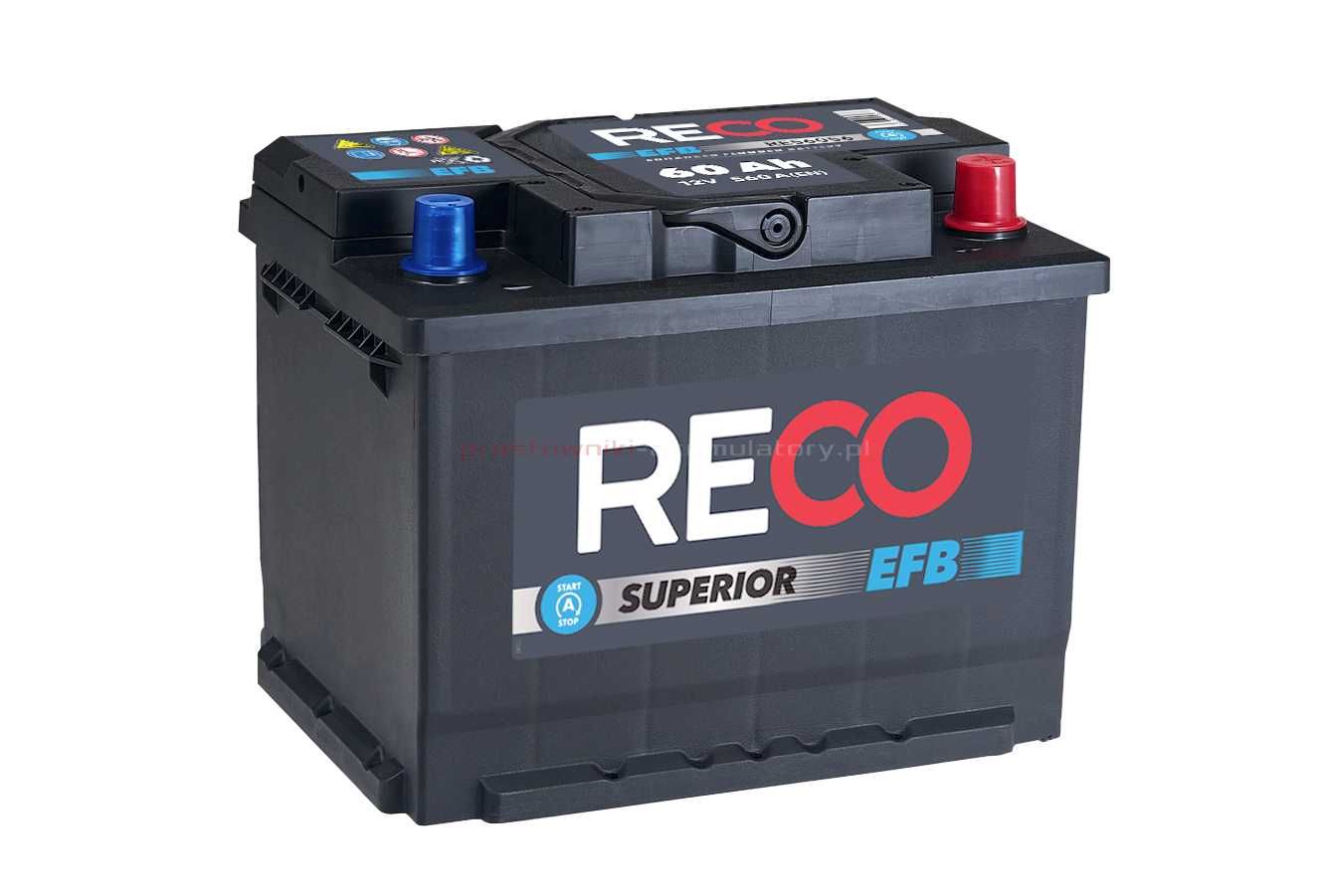 Akumulator RECO EFB 60Ah 560A Wyszogrodzka 26 Darmowa dostawa!