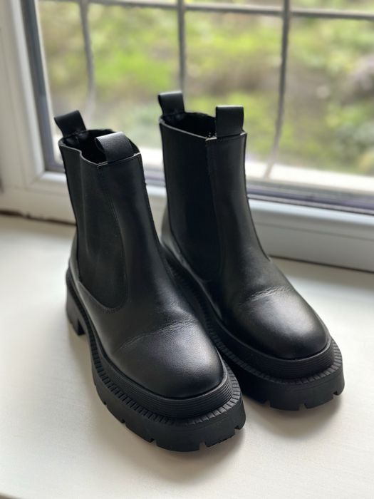 Чоботи без утеплення, шкіра