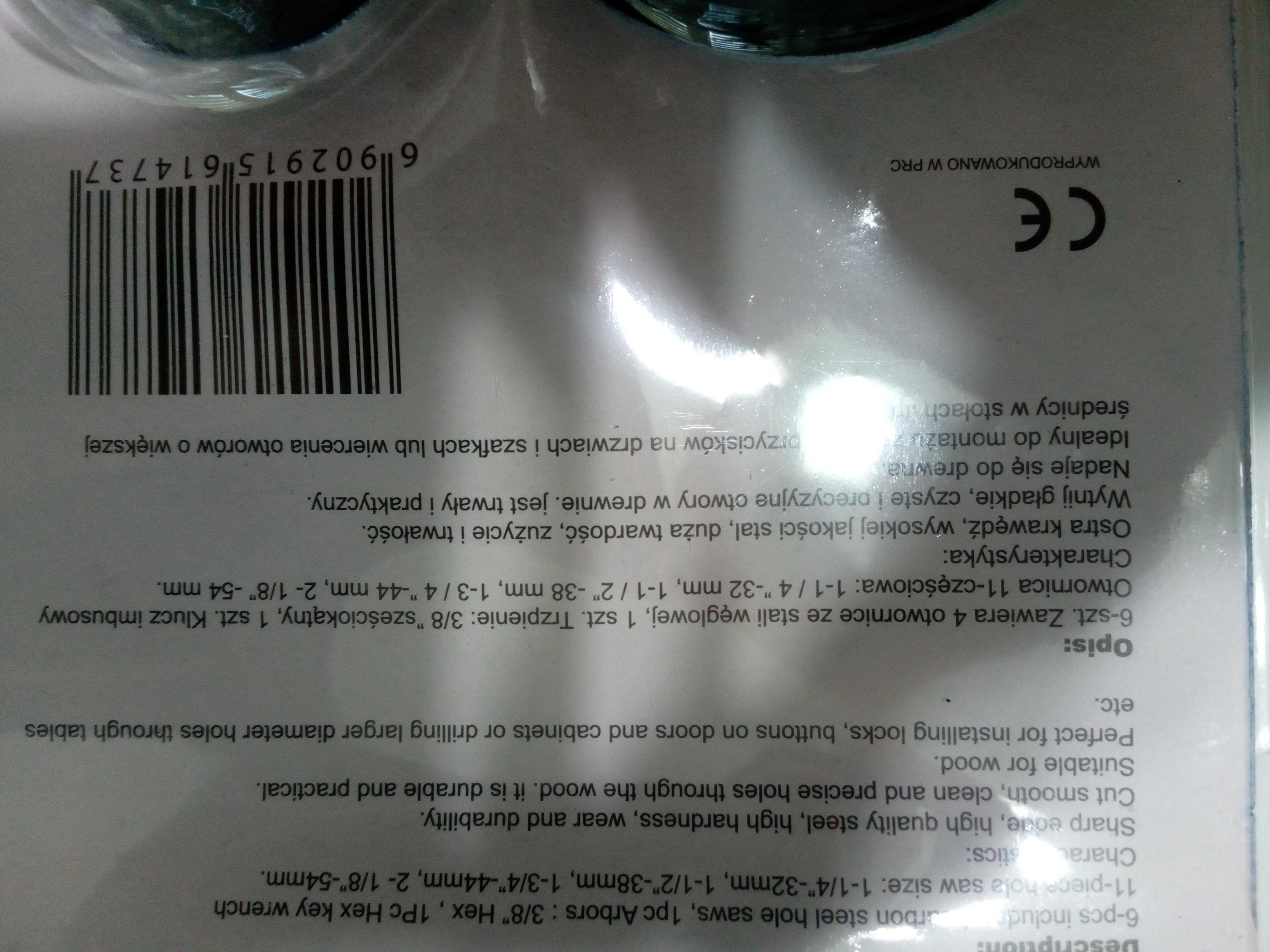 Zestaw otwornic frezy do drewna 9 CZ 32mm - 54mm