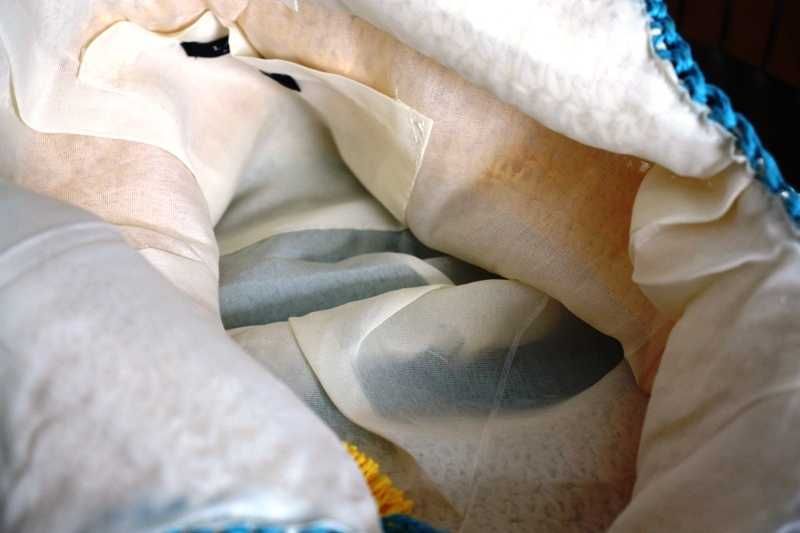 Saco amarelo azul e bege LANIDOR