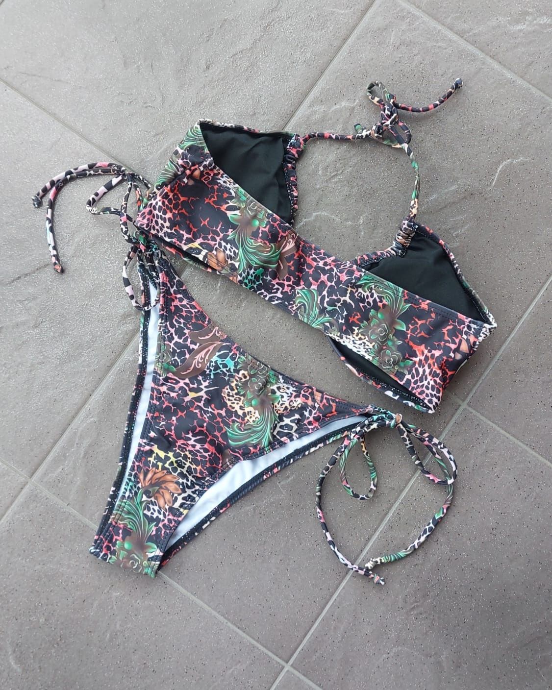 Strój kąpielowy bikini push up wiązany wzorzystych M 38 Nowy