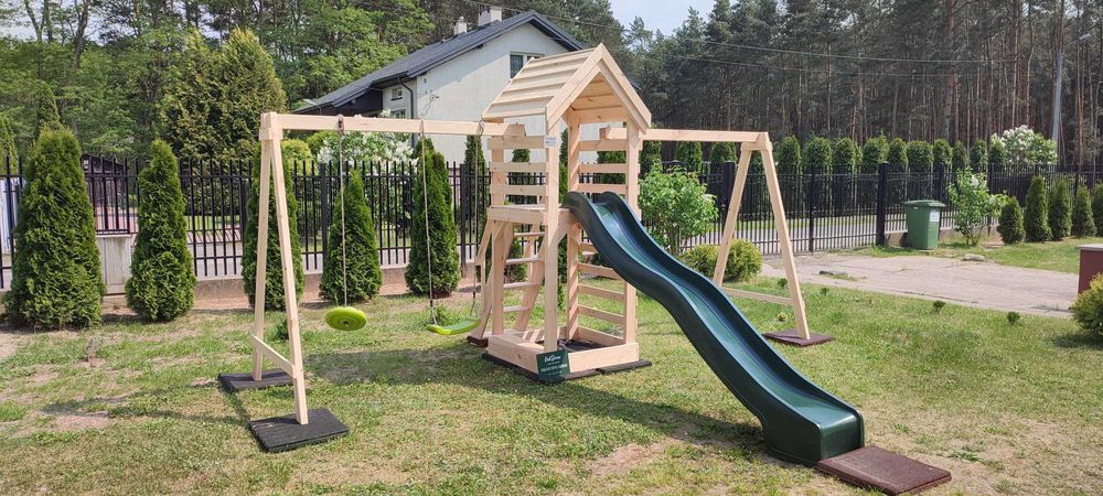 Plac zabaw "LENA" – domek, huśtawka, tablica kredowa DOSTAWA CAŁY KRAJ