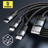 USB-кабель Baseus 3 в 1 с поддержкой быстрой зарядки и передачи данных