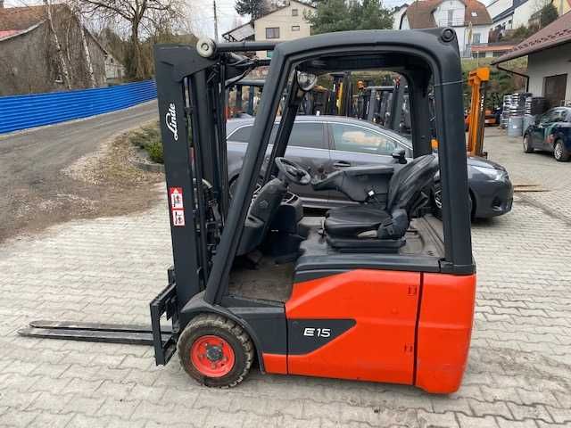 Wózek widłowy elektryczny Linde E15-02, 1,5t, 2015r, Duplex 2,8m, UDT