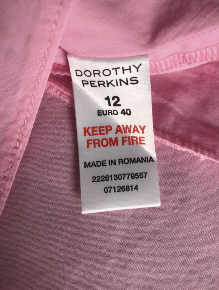 Różowa sukienka bez ramiączek baby doll Dorothy Perkins