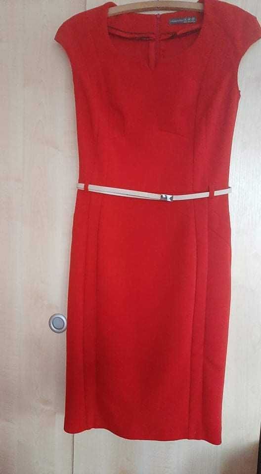 Czerwona sukienka ołówkowa  elegancka sylwester ,