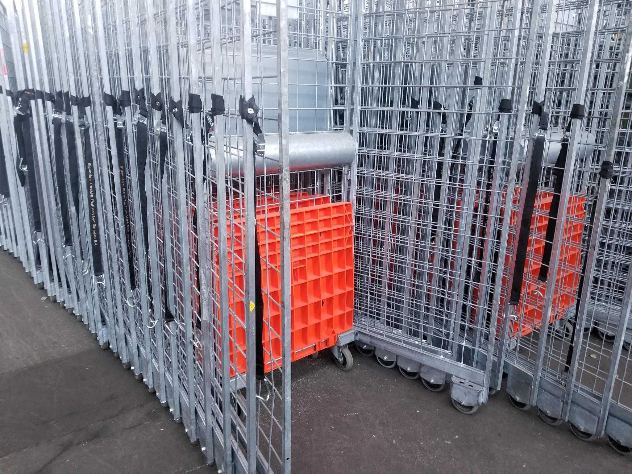 Wózek z HAMULCEM Kosz Magazynowy Kurierski Transportowy Rolkontener