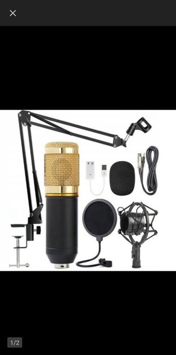Mikrofon studyjny pojemnościowy  czuły + statyw