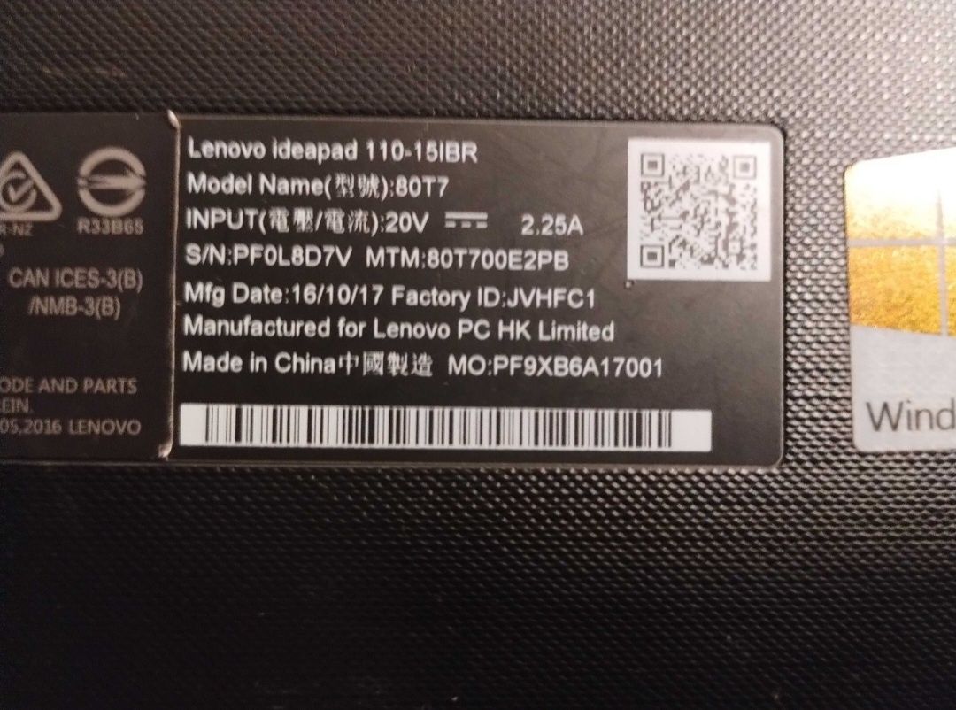 Laptop Lenovo Ideapad 110 Celeron, dysk HDD