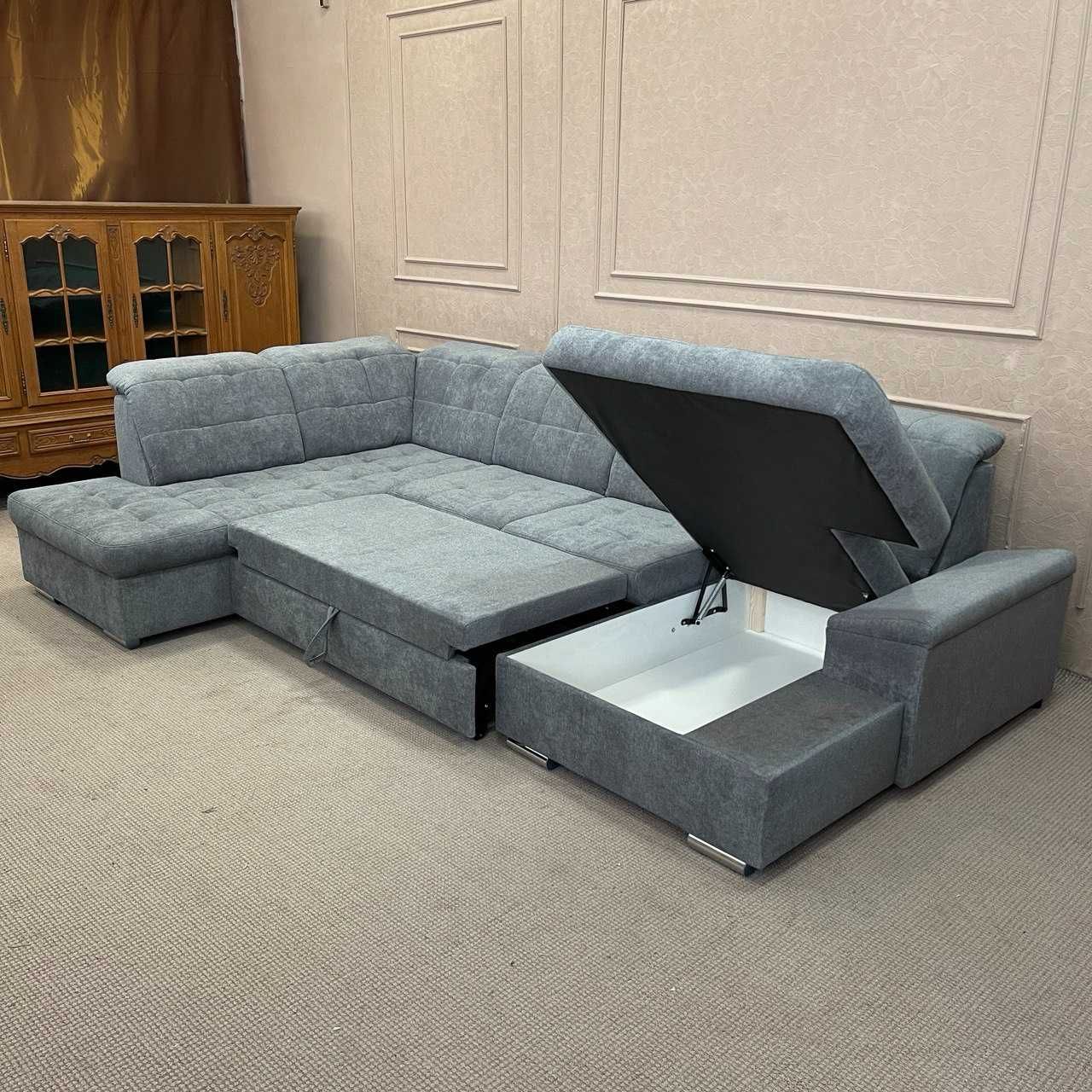 Новий диван п-подібної форми в тканині купити