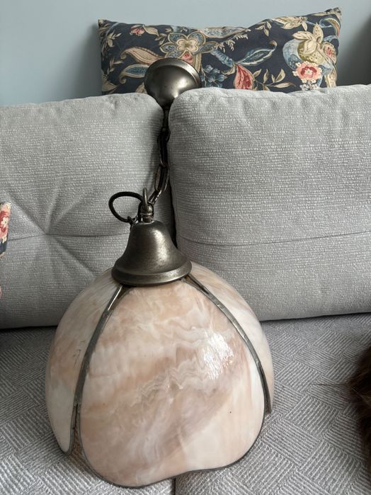 Stara witrażowa lampa wisząca