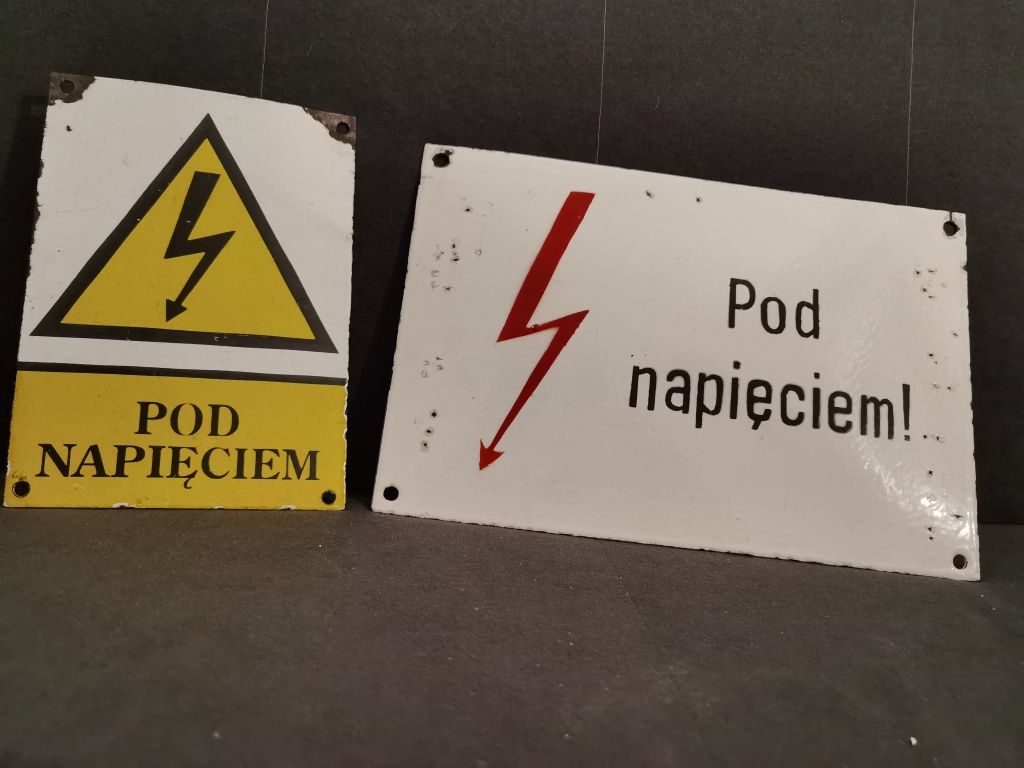 Tablica Tabliczki Pod Napięciem prl